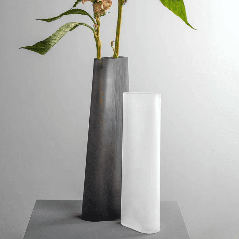 Ваза стеклянная "Turno", 42 см, матовый серый - 4