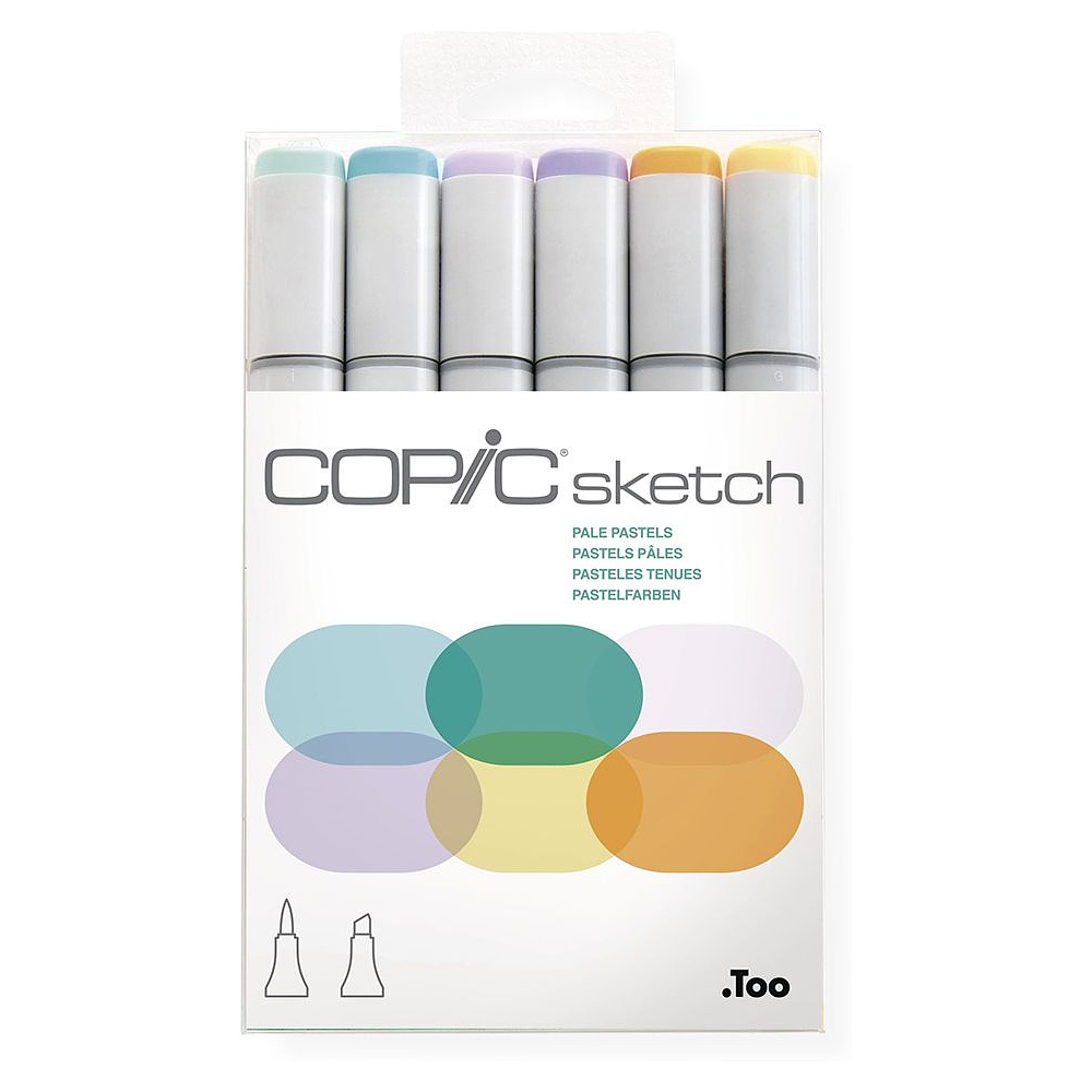 Набор маркеров перманентных "Copic Sketch", 6 цветов, пастельные оттенки