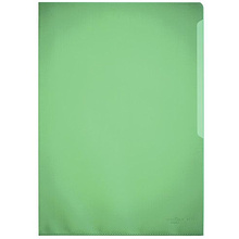 Папка-уголок "Durable", A4, 120 мк, пластик, зеленый