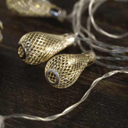 Гирлянда электрическая LED "Нить" с насадками "Ажурная капелька", 2 м, тепло-белый - 3