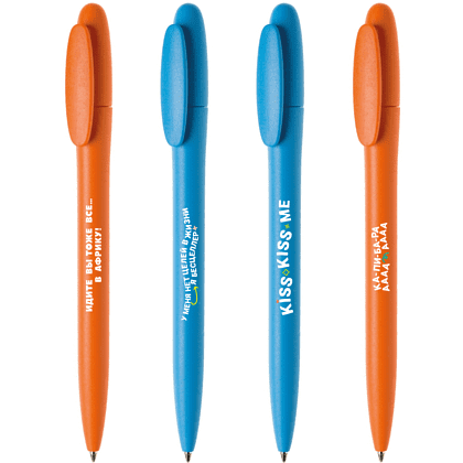 Набор ручек шариковых автоматических "Кiss kiss me", 1.0 мм, разноцветный, стерж. синий, 4 шт