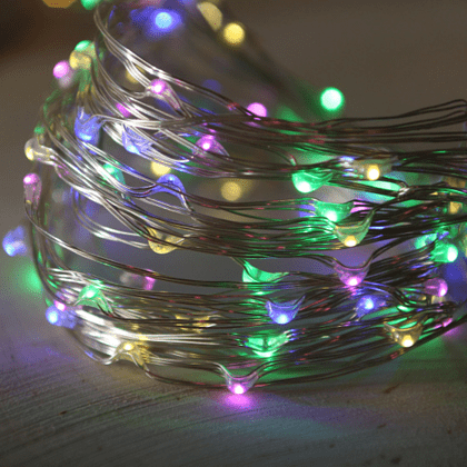 Гирлянда электрическая LED "Нить" с насадками "Роса" 10 м, мультиколор - 3