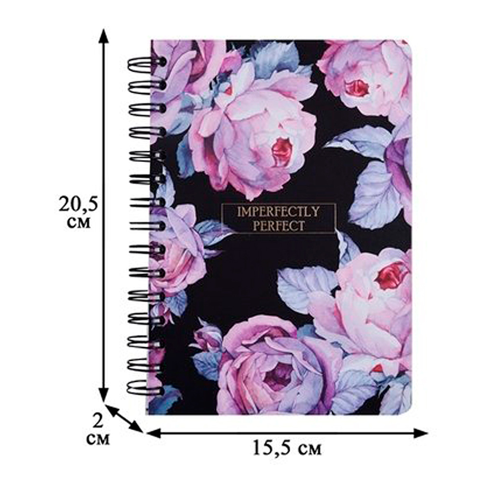 Тетрадь "Bloom цветы", А5, 120 листов, клетка, черный - 2