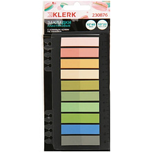 Закладки пластиковые "KLERK", 10 цветов, 20 штук, ассорти пастель