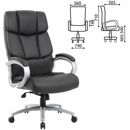 Кресло для руководителя BRABIX "Premium Blocks HD-008", экокожа, металл, черный - 2