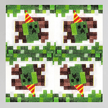 Салфетки бумажные "Пиксели", 20 шт, 24x24 см, разноцветный