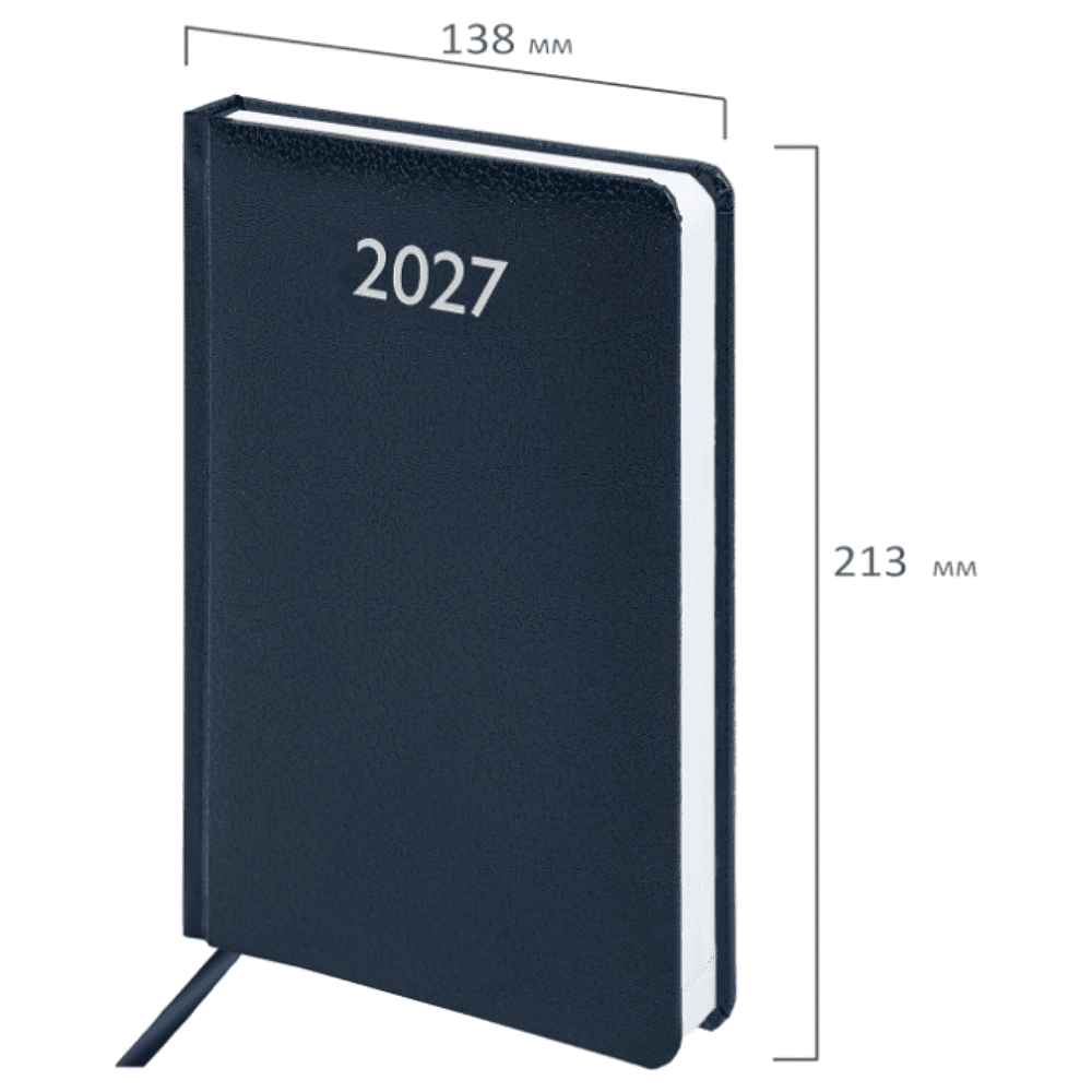 Ежедневник датированный "Profile" на 2027 год, А5, 352 страницы, синий - 2