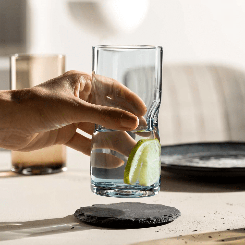 Стакан стеклянный "Vesuvio", 330 мл, прозрачный синий - 4