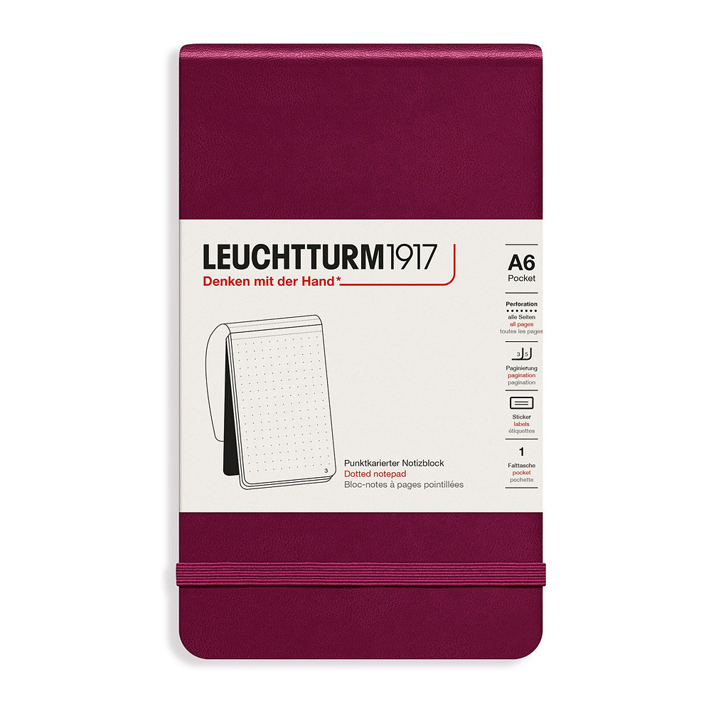 Блокнот "Leuchtturm1917. Portrait Pocket", А6, 94 листа, линейка, красный портвейн