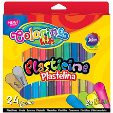 Пластилин для детской лепки Colorino, 24 цвета, круглый