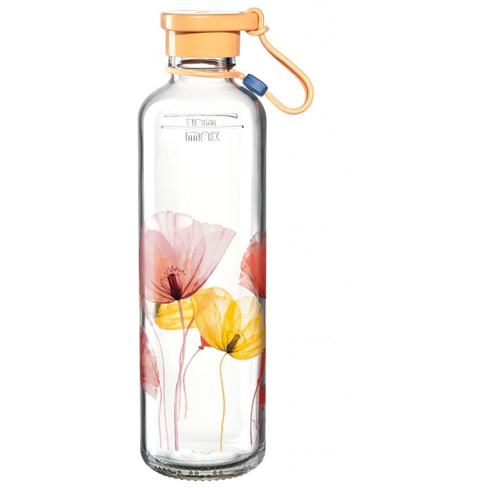 Бутылка для воды "Apricot Flower", стекло, 750 мл, прозрачный, желтый