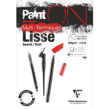 Блок-склейка "Paint'On", А3, 250г/м2, 25 листов, белая бумага