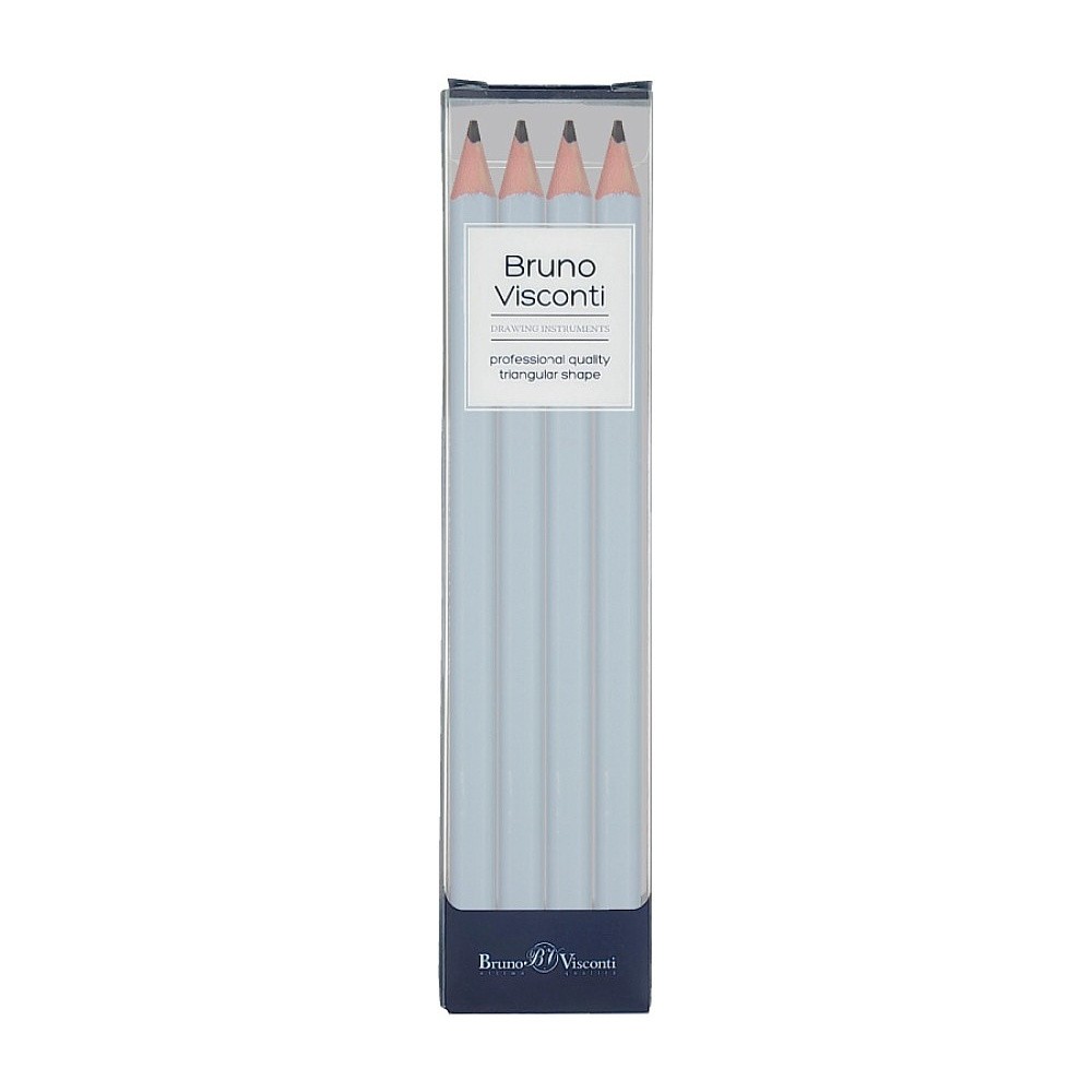 Карандаш простой "GraphixZefir Jumbo. Зефирный голубой", 4B, 4 шт.