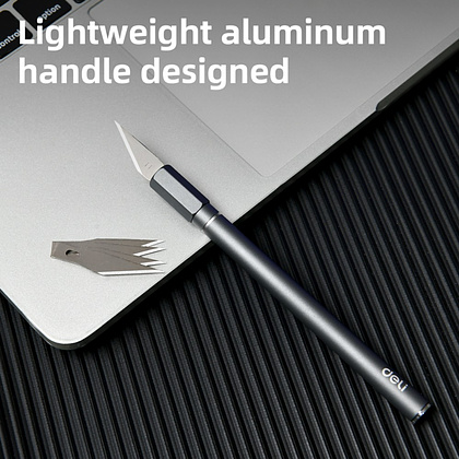 Нож-скальпель Deli YS EDL359201A, макетный, 146x9 мм, лезвия 10 шт. в комплекте - 5