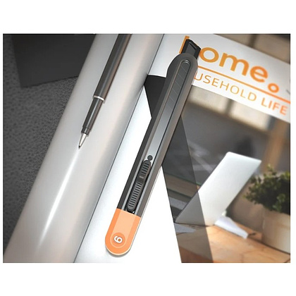 Нож строительный Deli HS HT4009C, 9 мм, Soft Touch, оранжевый - 2
