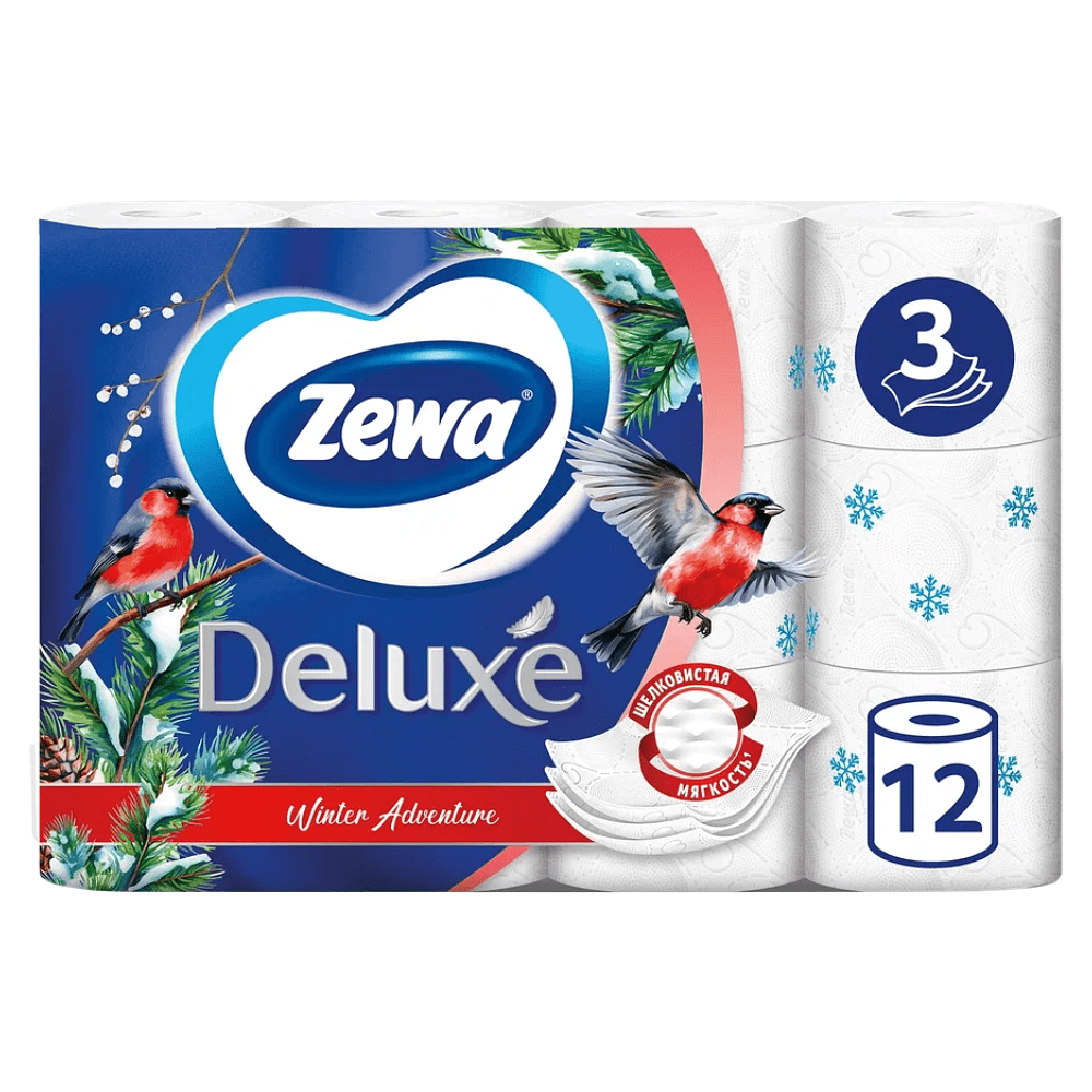 Бумага туалетная Zewa Deluxe 3 слоя, 12 рулонов - 3