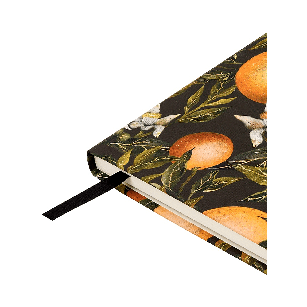 Книга записная "Flora. Paradise. Oranges", A5, 100 листов, линейка, твердая обложка, зеленый, оранжевый - 4