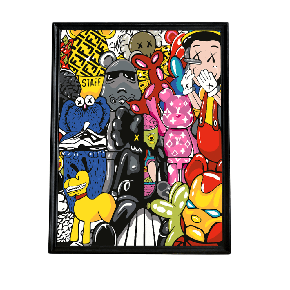 Картина по номерам "Kaws Bearbrick"