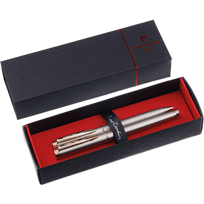 Набор ручек "Pierre Cardin Pen&Pen": ручка шариковая автоматическая и роллер, серебристый, золотой - 2