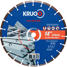 Круг алмазный по железо-бетону Krugo Master, 350x25.4 мм, сегментный
