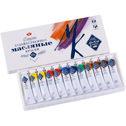 Краски масляные "Мастер-класс", 12 цветов, 18 мл