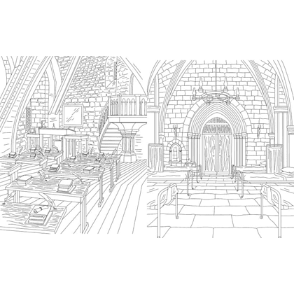 Раскраска "Волшебные уголки Хогвартса. Раскраска по вселенной Гарри Поттера" - 4