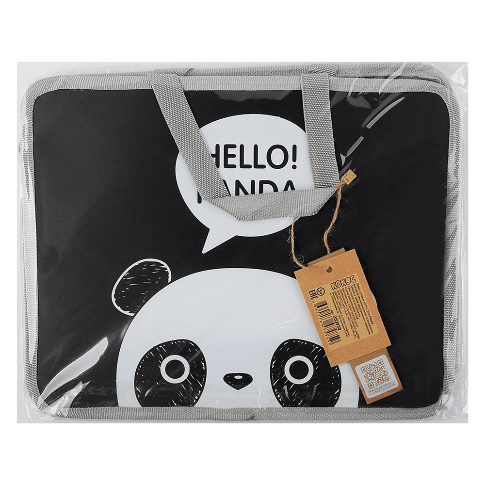 Папка для тетрадей "Panda", 26х33 см, серый, черный - 5