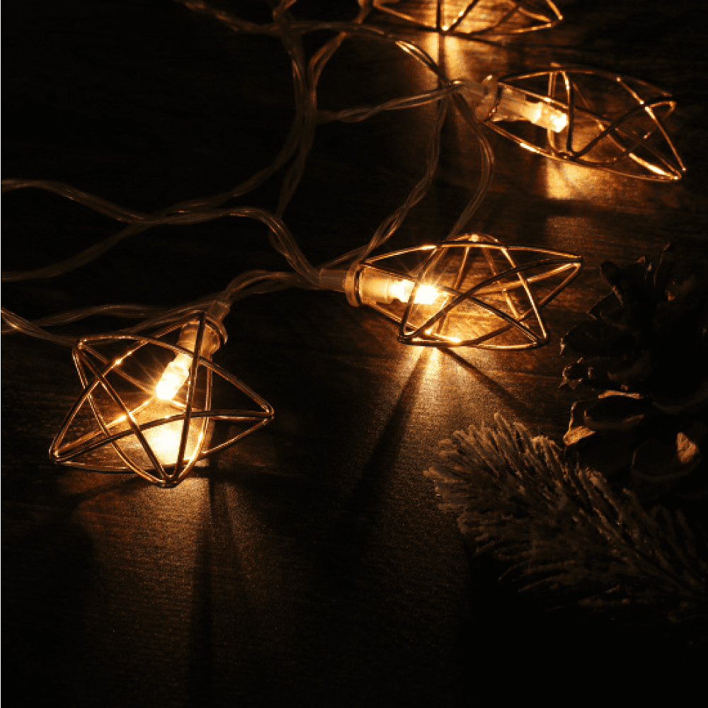 Гирлянда электрическая LED "Нить" с насадками "Звезда", 2,5 м, тепло-белый - 3