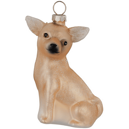 Украшение елочное "Чихуахуа", 8 см, стекло, коричневый