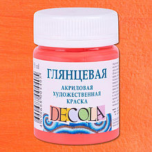 Краска акриловая глянцевая "Декола", 355 коралловая, 50 мл., банка