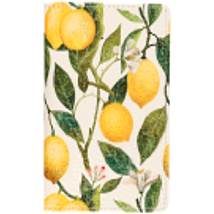 Обложка для паспорта "Flora. Paradise. Lemons", кожзам, белый, желтый