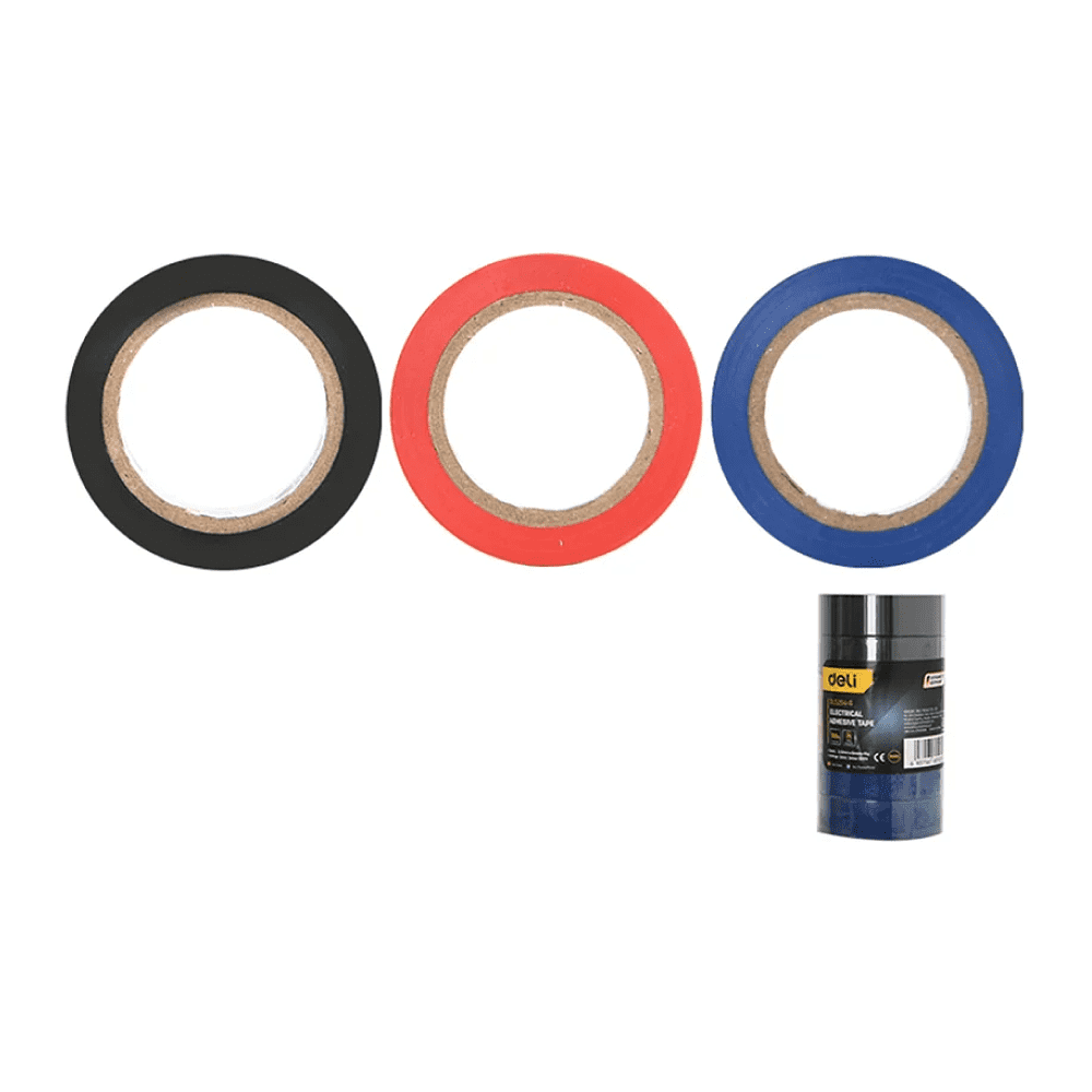 Набор ПВХ изолент Deli EDL5264-6, 18 мм x 10 м, 6 шт./упак. 