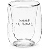 Кружка с двойными стенками и эффектом помятости «Keep it real», прозрачный              - 5