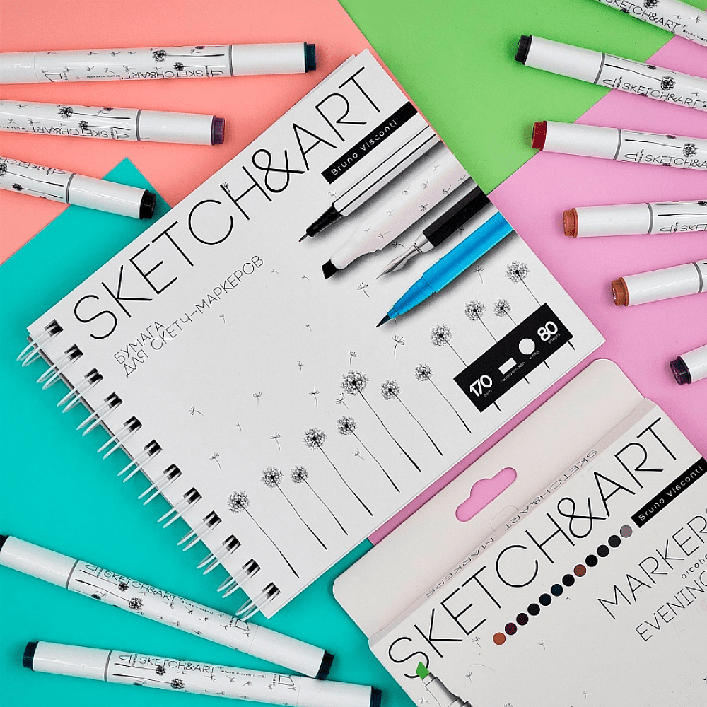 Скетчбук "Sketch&Art", 18х15.5 см, 170 г/м2, 80 листов, на спирали - 6