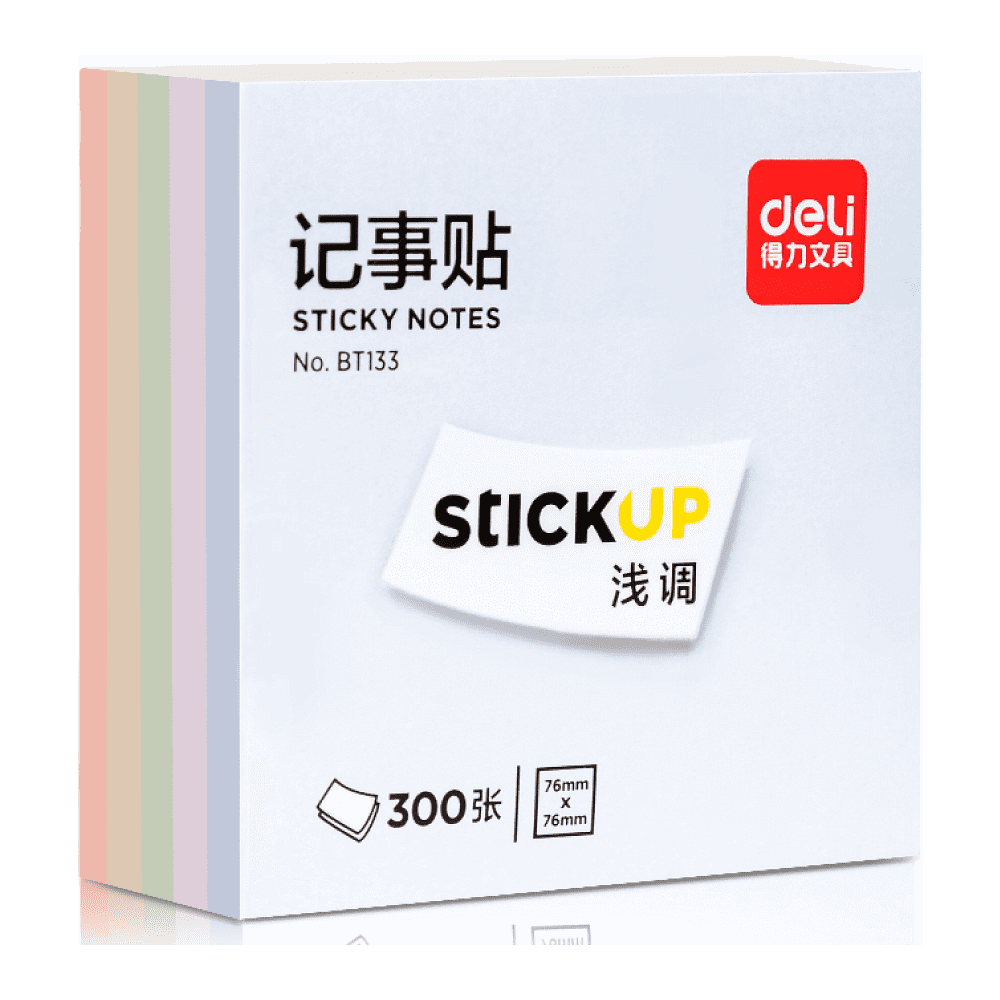Бумага для заметок "Stick Up", 76x76 мм, 300 листов, ассорти 