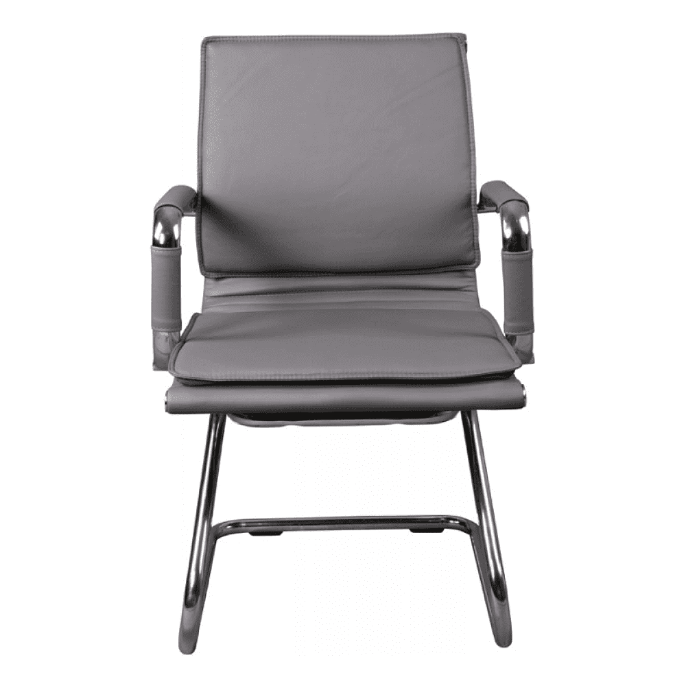 Кресло на полозьях "Бюрократ Ch-993-Low-V", экокожа, серый, металл хром - 4