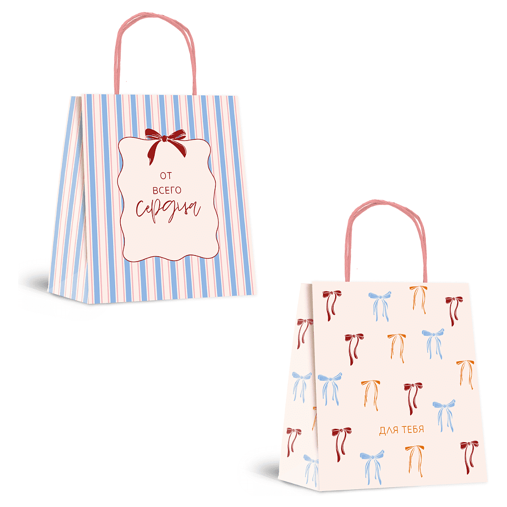 Пакет бумажный подарочный"Cherry Lady", 32х28х15 см, ассорти