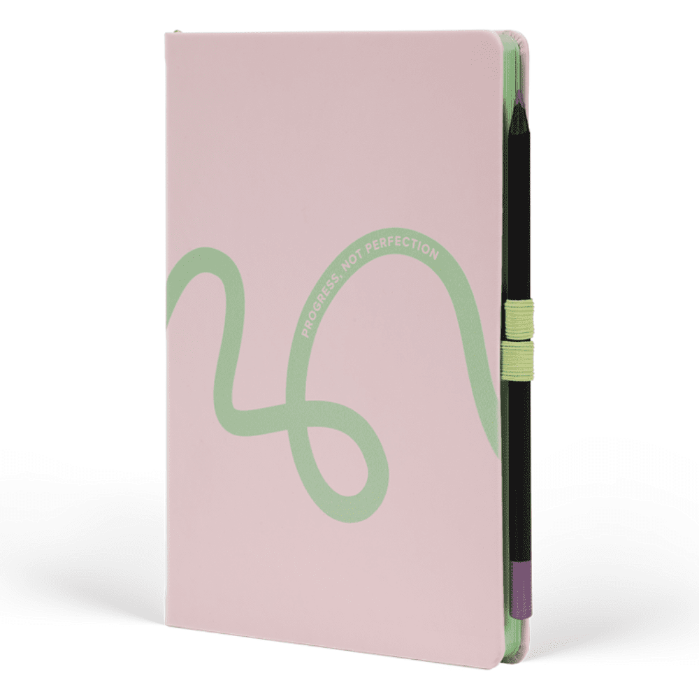 Блокнот "Doodle green paper", А5, 96 листов, розовый, срез зеленый - 3