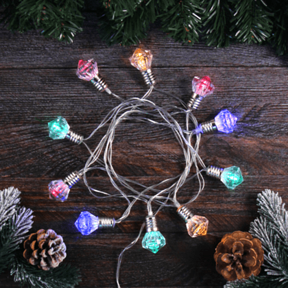 Гирлянда электрическая LED "Нить" с насадками "Фонарик", 2 м, тепло-белый - 5