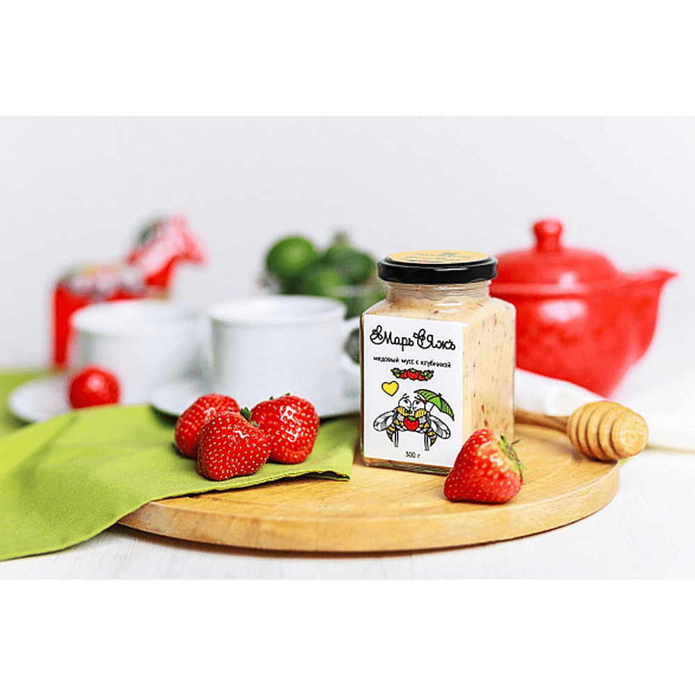 Медовый мусс "МарьЯжъ" с клубникой, 300 гр  - 3