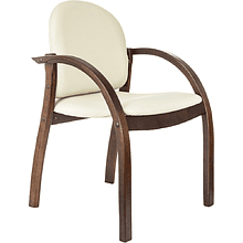 Стул Бюрократ "ДЖУНО", экокожа, светло-бежевый, дерево