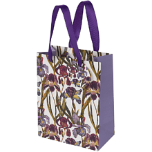 Пакет бумажный подарочный "Flora. Ирисы", 26x32,4x13 см, фиолетовый