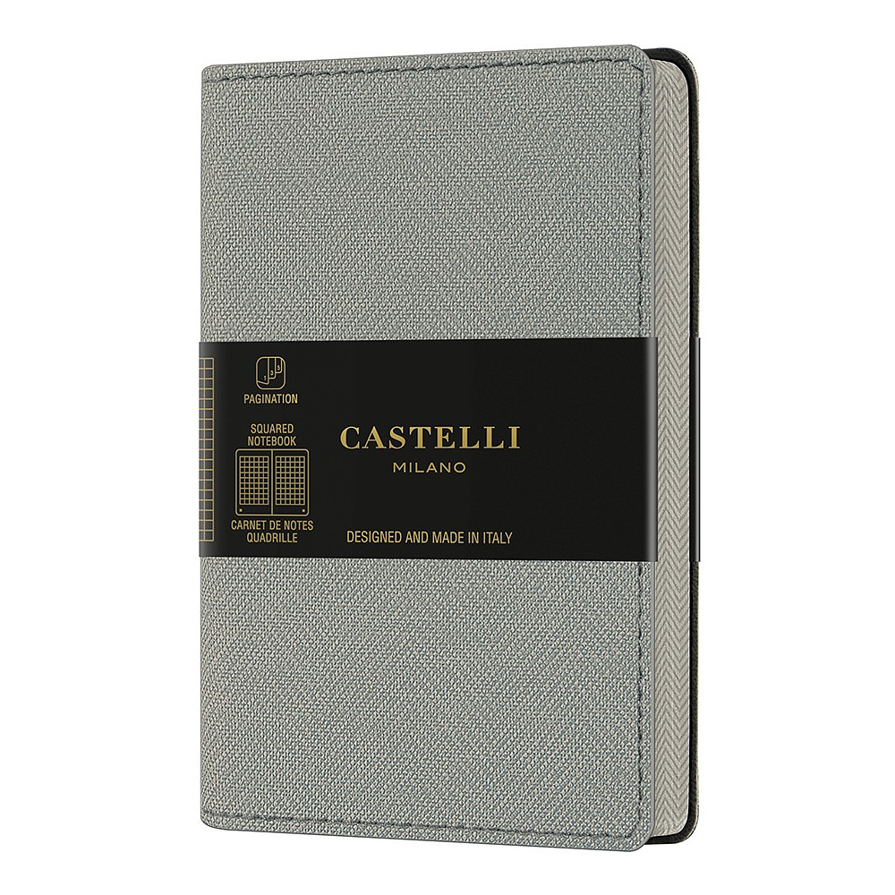 Блокнот Castelli Milano "Harris Oyster Grey", A6, 96 листов, клетка, серый
