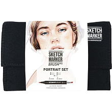 Набор маркеров перманентных двусторонних "Sketchmarker Brush Pro Portrait Set", 24 шт.