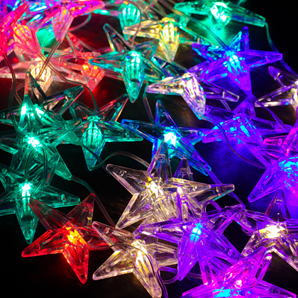Гирлянда электрическая LED "Бахрома. Звезда", мультиколор - 5