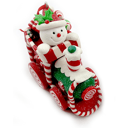 Украшение елочное "Рождественский паровозик", 8x4x8 см, разноцветный