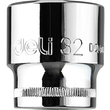 Головка торцевая шестигранная Deli YS EDQ4032 1/2", 32 мм, серебристый