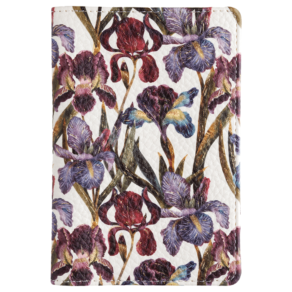 Обложка для паспорта "Flora. Ирисы", кожзам., белый - 2