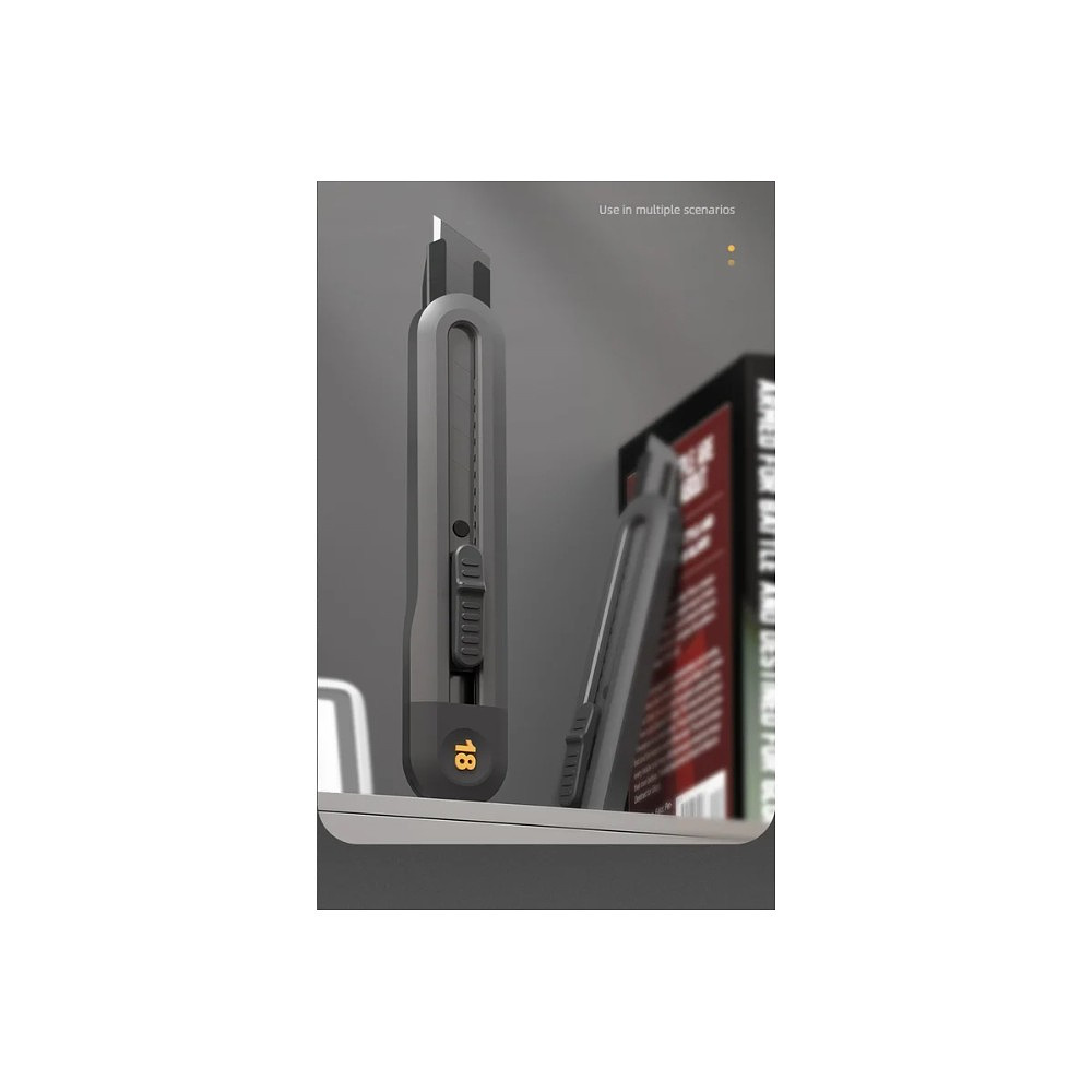Нож строительный Deli HS EHT4018, 18 мм, Soft Touch, черный - 4