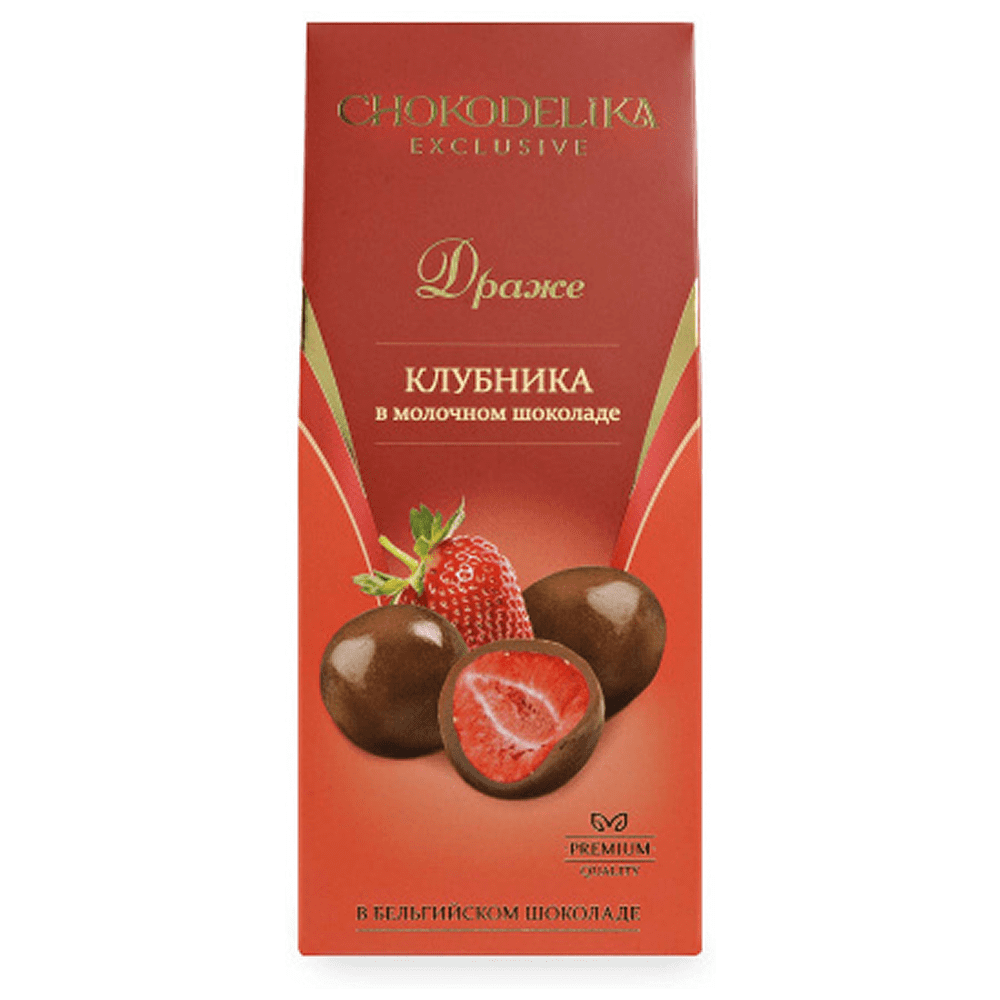 Драже "Клубника в молочном шоколаде", 80 гр., в коробке
